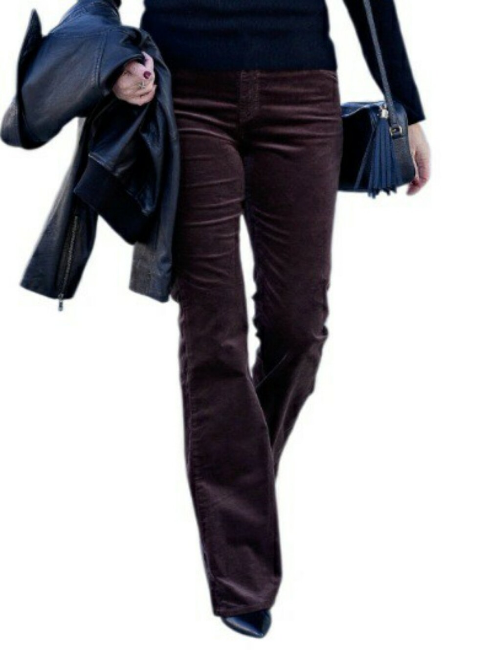 Burberry Chocolate Brown Velvet Bootcut Pants